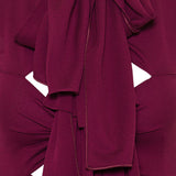 Bow-detail halterneck jersey gown