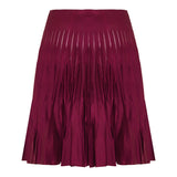 Pleated silk-blend mini skirt