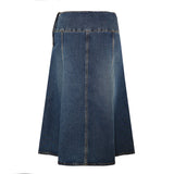 Denim slit skirt