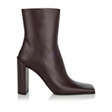 Square leather ankle boots