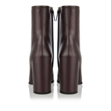 Square leather ankle boots