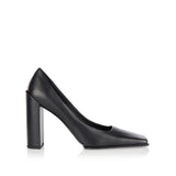 Leather square pumps