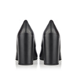 Leather square pumps