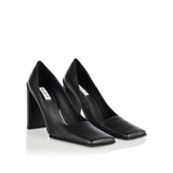 Leather square pumps