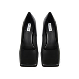 Leather square pumps