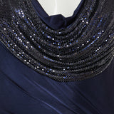 Long mesh and jersey dress