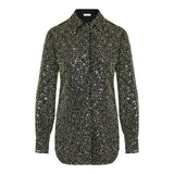 Sequin-embroidered crepe shirt