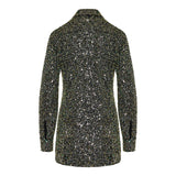 Sequin-embroidered crepe shirt