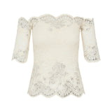 Lace short‑sleeve top