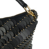 Black disc-embellished bag
