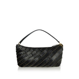 Black disc-embellished bag