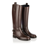 Leather cavalier boots