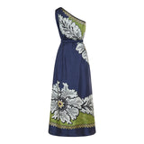 Roy floral one-shoulder silk maxi dress 