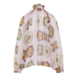 Floral print long-sleeve blouse