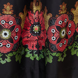 Printed silk twill palazzo trousers