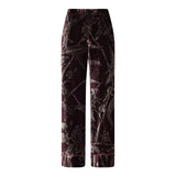Floral satin pajama trousers