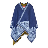 Wool & silk‑blend jacquard wrap