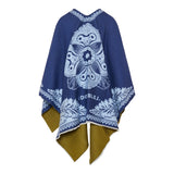 Wool & silk‑blend jacquard wrap