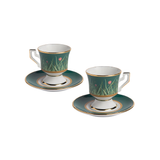 Set of 2 Libellula espresso cups & saucers