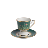 Set of 2 Libellula espresso cups & saucers