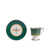 Set of 2 Libellula espresso cups & saucers