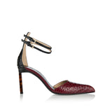 Snake-effect leather pumps