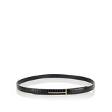 Shiny stamped embossed slim T belt