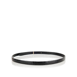 Shiny stamped embossed slim T belt