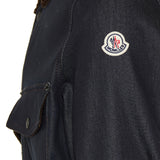 Denim corduroy‑trimmed shirt jacket