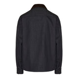 Denim corduroy‑trimmed shirt jacket