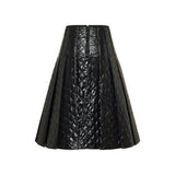 Square-quilted padded midi skirt