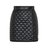 Square-quilted padded mini skirt