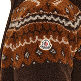 Geometric jacquard wool blend hoodie