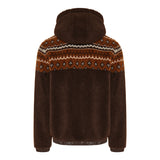 Geometric jacquard wool blend hoodie