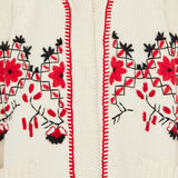 Embroidered wool‑blend cardigan