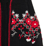 Embroidered wool‑blend cardigan