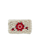 Embroidered wool-floral headband