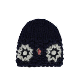 Embroidered wool-floral beanie