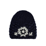 Embroidered wool-floral beanie