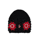 Embroidered wool-floral beanie