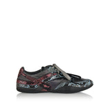 Gymnasium technical fabric & python-print Ayers leather sneakers