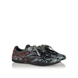 Gymnasium technical fabric & python-print Ayers leather sneakers