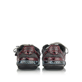 Gymnasium technical fabric & python-print Ayers leather sneakers