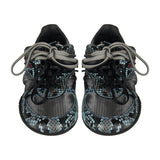 Gymnasium technical fabric & python-print Ayers leather sneakers