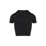 Logo short-sleeve crop rib t-shirt