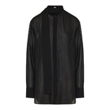 Long scarf wool-blend blouse