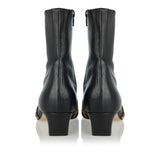 Nevada leather and leopard-print ankle boots