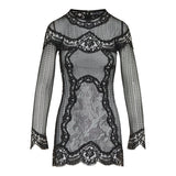 Knitted dress with lace