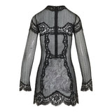 Knitted dress with lace