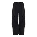 Waxed faille cargo trousers